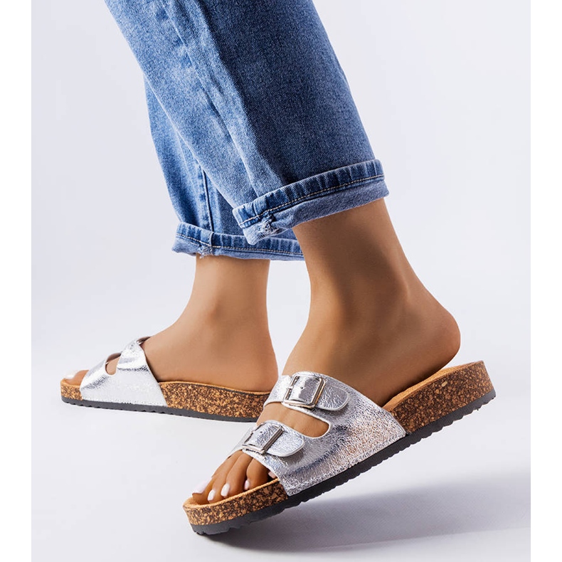 Cursori suola in sughero argento Cincinna d'argento 1