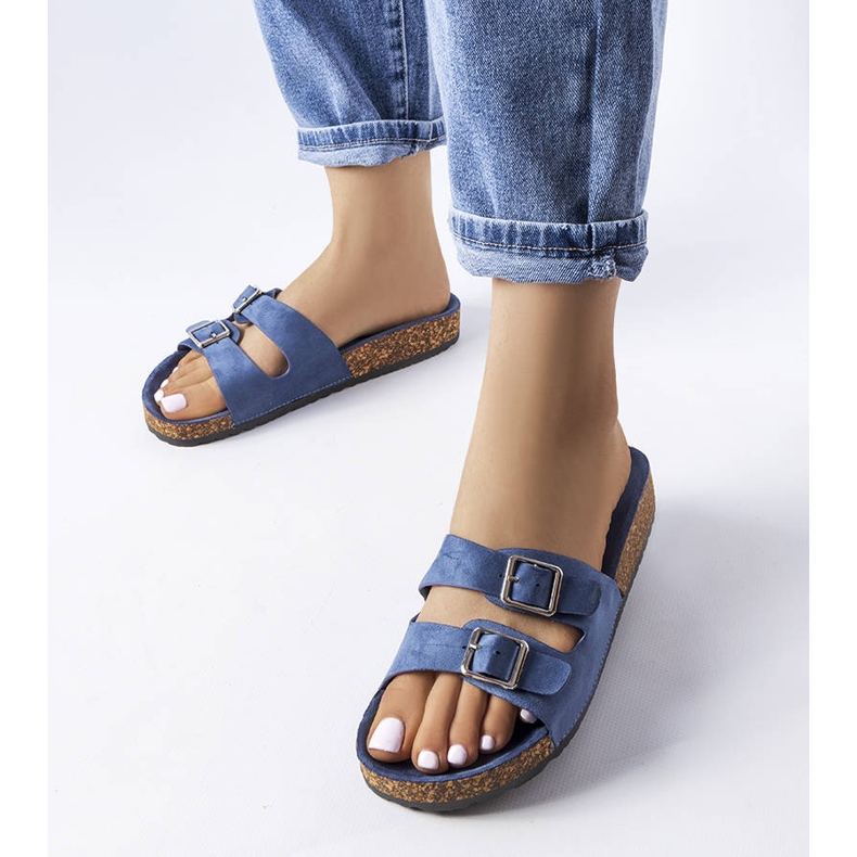 Ciabatte blu navy con suola in sughero Cincinna 1