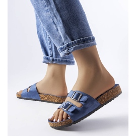 Ciabatte blu navy con suola in sughero Cincinna 2