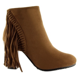 Fringe C138 Stivali cammello con frange marrone 1