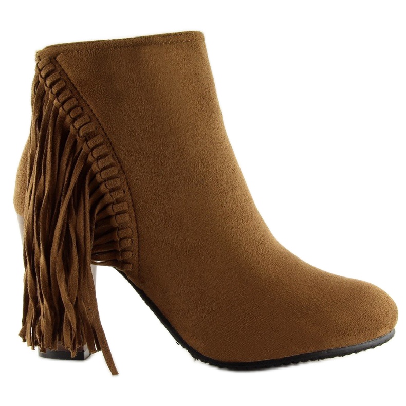 Fringe C138 Stivali cammello con frange marrone 1