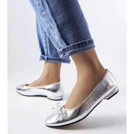 Ballerine argento metallizzato con fiocco di Anmoore 1