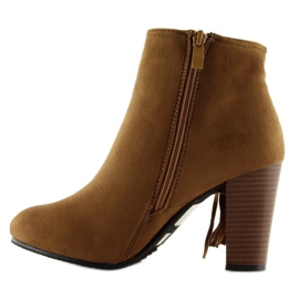 Fringe C138 Stivali cammello con frange marrone 2