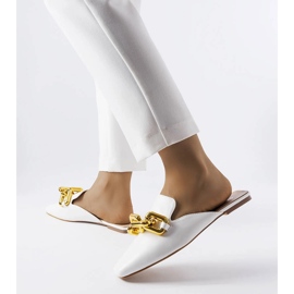 Ciabatte Hickory bianche con catena bianco 1