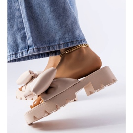 Ciabatte beige suola trattore di Bossé 2