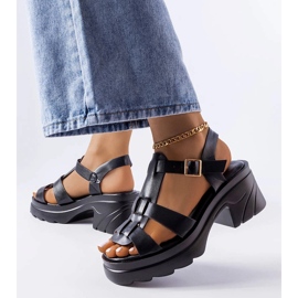 Sandali neri con tacco a spillo Sunset nero 1