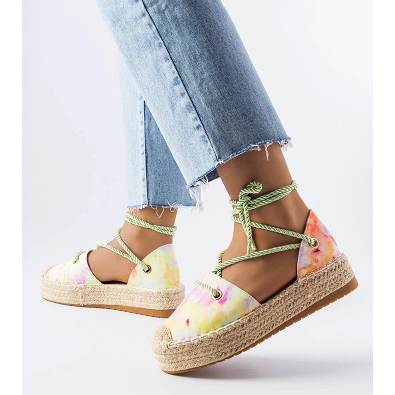 Espadrillas stringate verdi sulla piattaforma Duffet verde 1