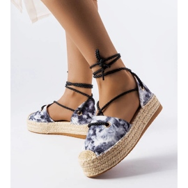 Espadrillas con plateau e lacci di colore nero di Duffet 1