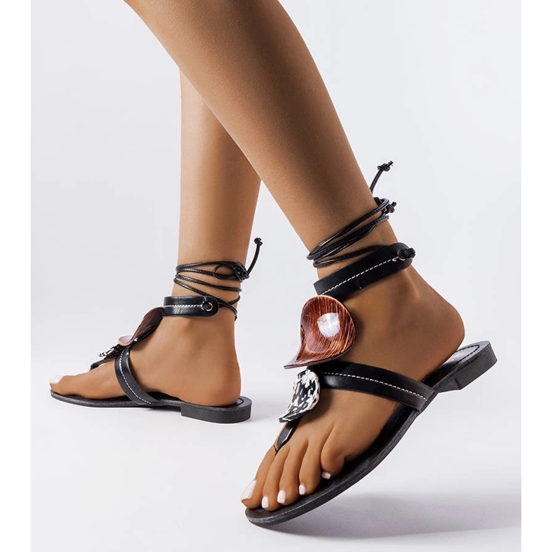 Moines sandali decorativi neri nero 1