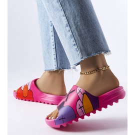 Infradito rosa scuro con stampe 2