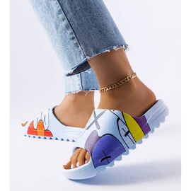 BM Infradito blu con stampe 2