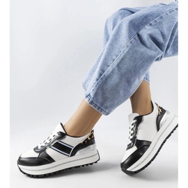 Sneakers nere con inserti glitter di Lang bianco 1