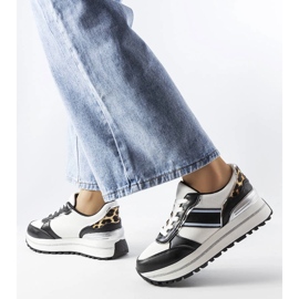 Sneakers nere con inserti glitter di Lang bianca 2