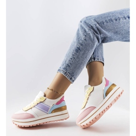 Sneakers rosa con inserti glitter di Lang 1