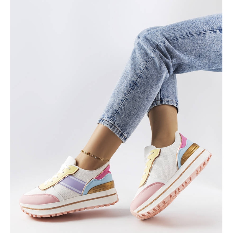Sneakers rosa con inserti glitter di Lang 1