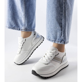 Sneakers bianche con inserti glitter di Lang bianco 1