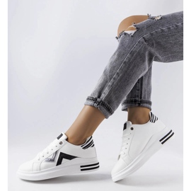 Sneakers con plateau in bianco e nero di Monty bianca 1