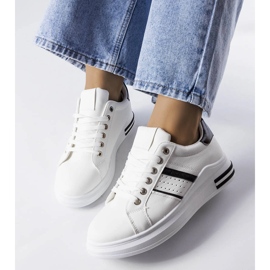 Sneaker Lanoie bianche con plateau bianca 1