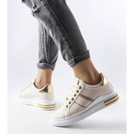 Sneaker beige con plateau di Lanoie 1