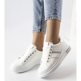 Sneaker Lanoie bianche con plateau bianca 1
