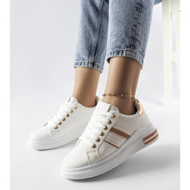 Sneaker Lanoie bianche con plateau bianca 1