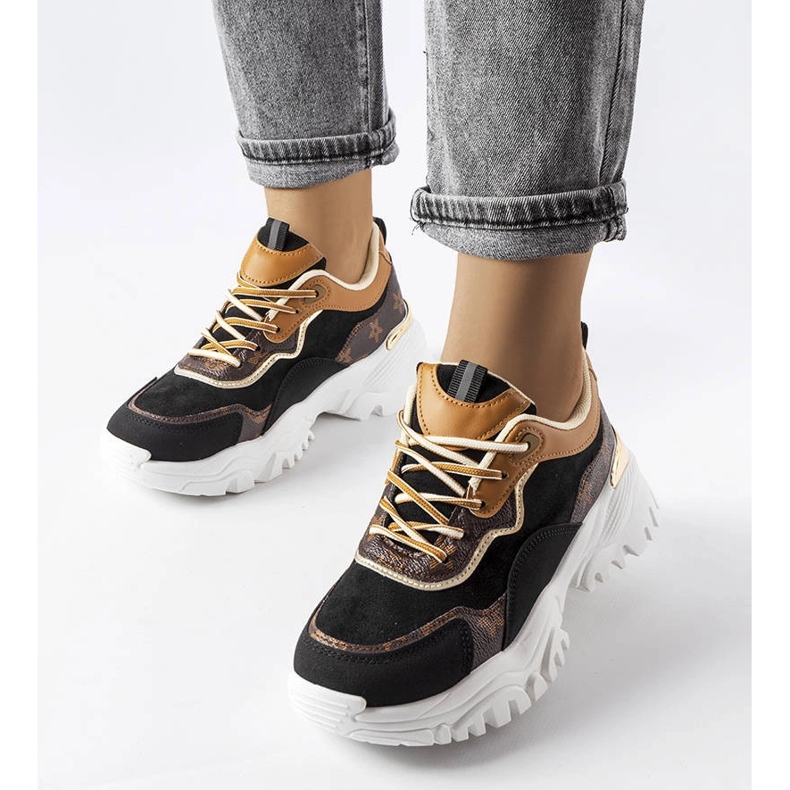 Sneakers nere su suola irregolare di Alta nero 1