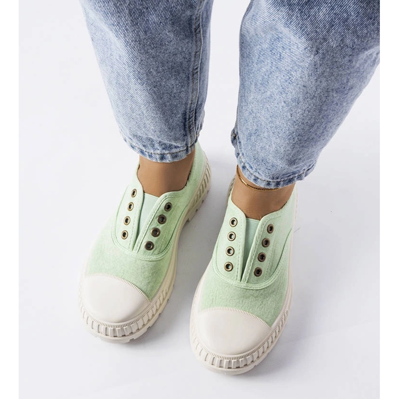 Sneaker Walton verde elasticizzata 1