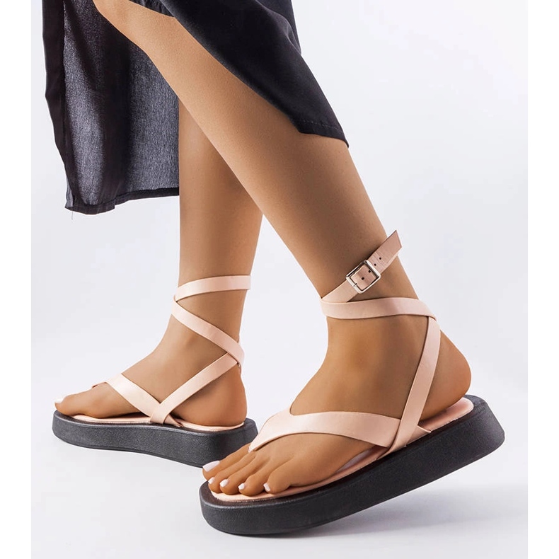 Sandali con plateau beige di Salt 1