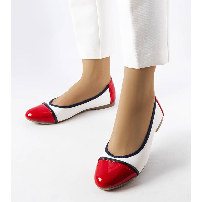 Ballerine rosse e bianche di Salmons bianca 1