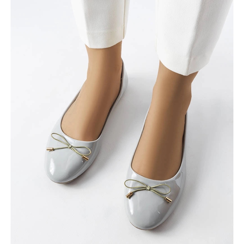 Ballerine Lakewood laccate grigio 2