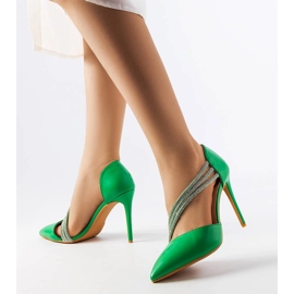 Tacchi verdi decorati con strass Abbotsford verde 1