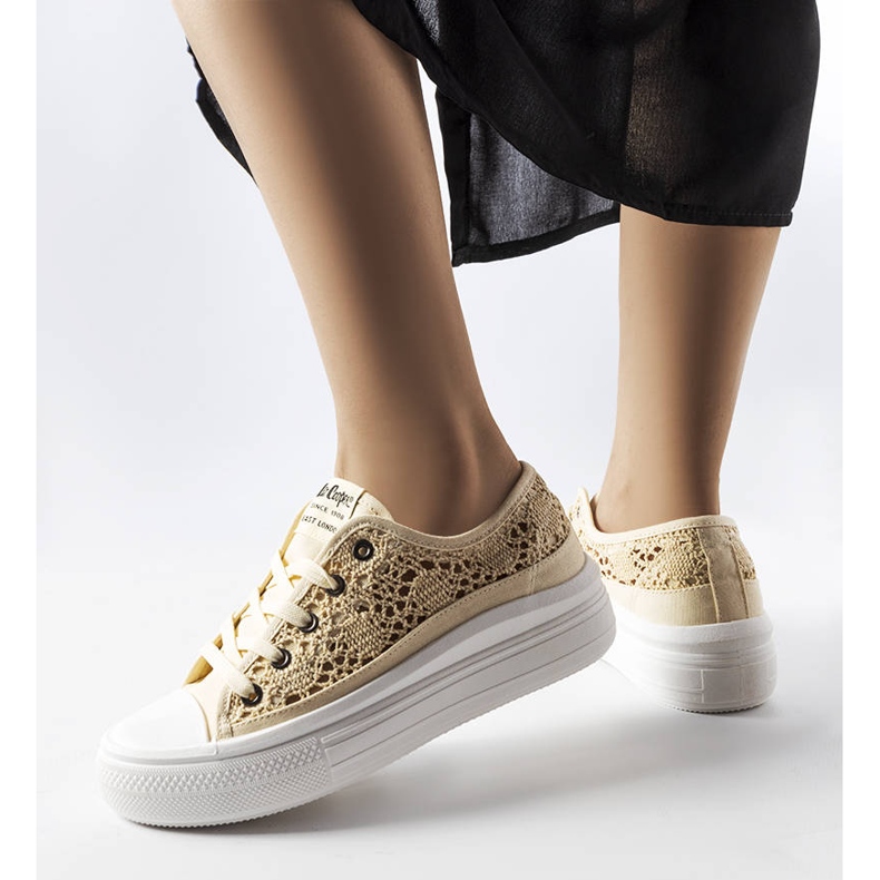 Lee Cooper LCW23-44-1620 sneakers beige traforata 1