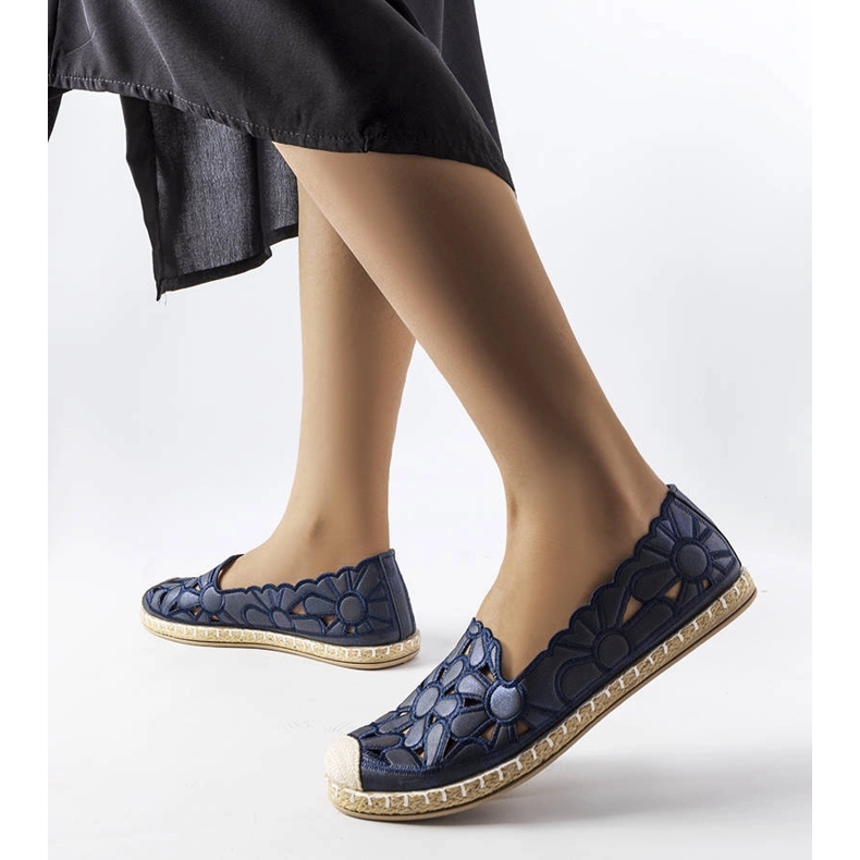 Espadrillas traforate blu navy di Lamarre 1