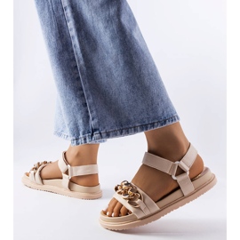 Sandali sportivi beige con catena di Machesney 1