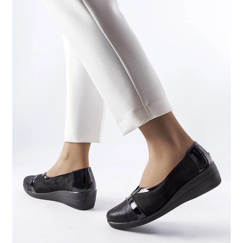 Scarpe con zeppa nere di Sundown nero 1