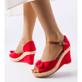 Espadrillas con zeppa rosse di Fayme rosso 1