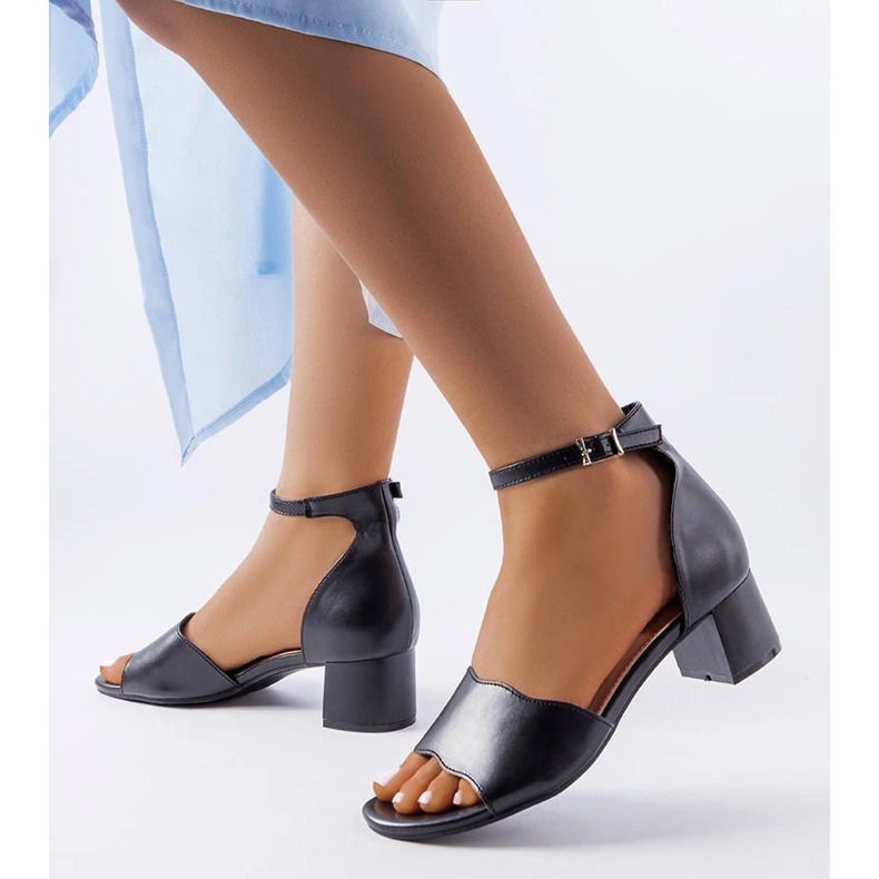 Sandali neri con tacco basso di Mulberry nero 1