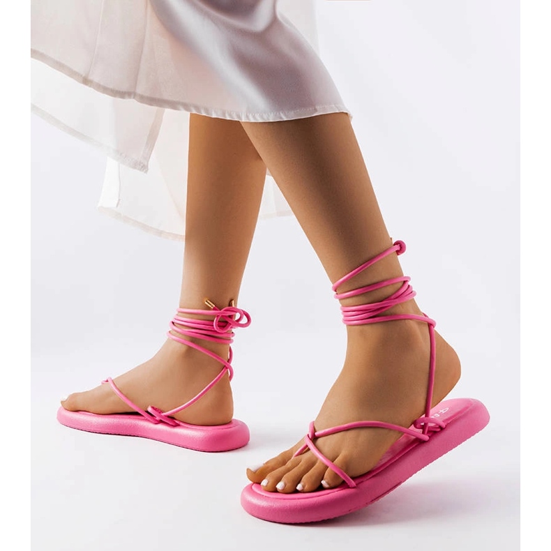 Sandali con lacci rosa di Laurence 1