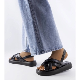 Ciabatte Primeau nere con plateau nero 1