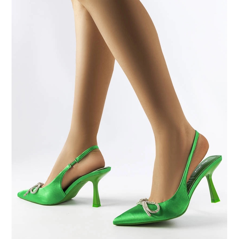 Tacchi verdi con fiocco Wildrose verde 2