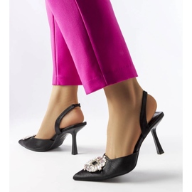 Décolleté nere Dearborn con strass nero 1