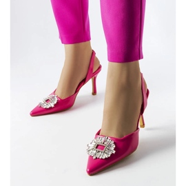 Décolleté Moïse con zirconi rosa 1