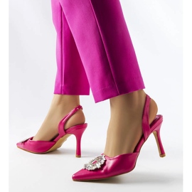 Décolleté Moïse con zirconi rosa 2