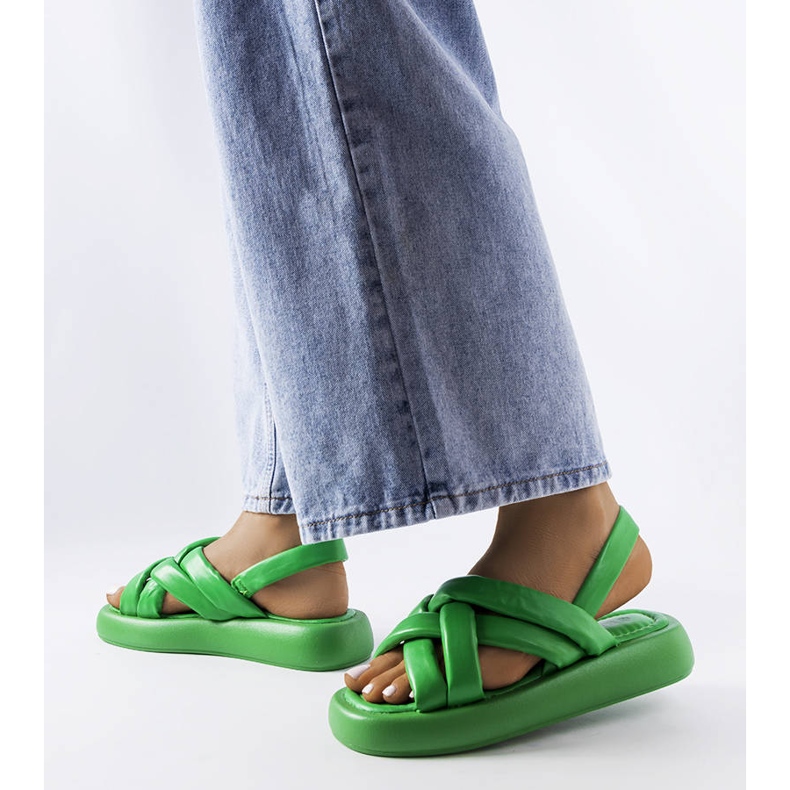 Ciabatte con piattaforma verde Primeau 1