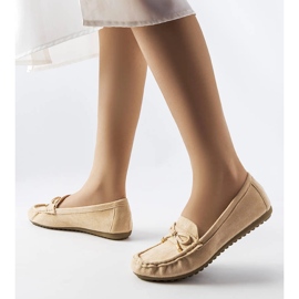 Mocassini beige con fiocco di Grasselli 1