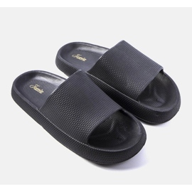 Pantofole da uomo nere Huon nero 1