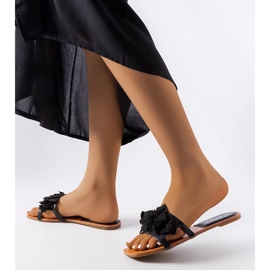 Ciabatte nere decorate con Flowers from Rapids nero 2