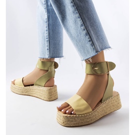 Espadrillas con plateau Whitewater in verde 1