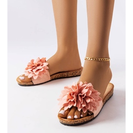 Pantofole rosa decorate con fiori Farland 1