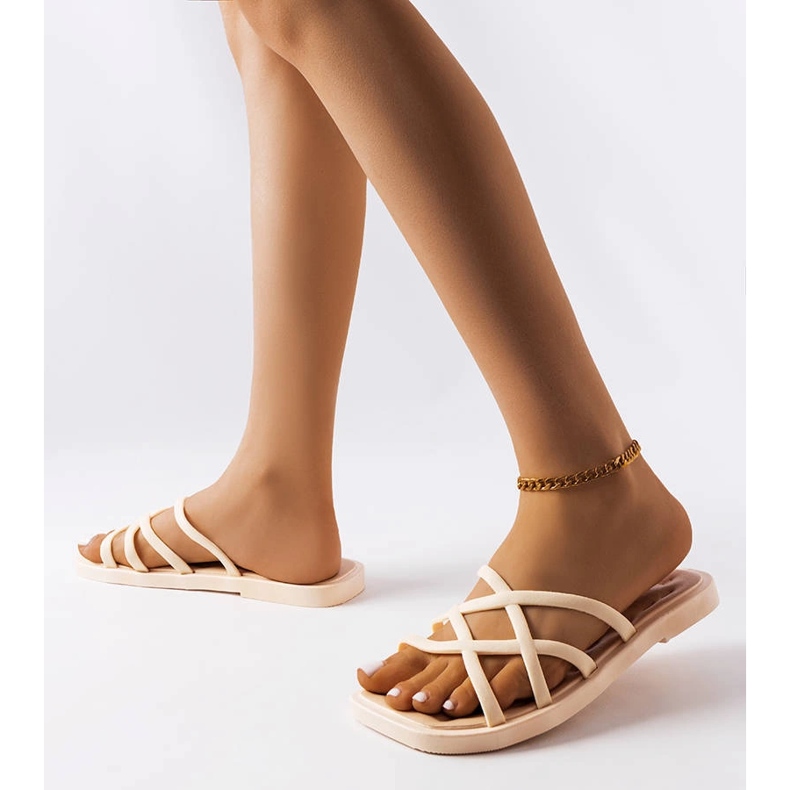 Ciabatte Pearlman in gomma beige 1